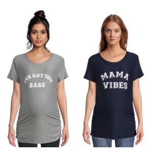 BUNDLE OF TWO WOMENS MATERNITY GRAPHIC T SHIRT 🤰🏻